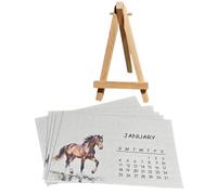 Piccolo calendario da scrivania 2026, grazioso organizer da scrivania con base in legno, calendario da tavolo in piedi, per scuola, casa, ufficio, aula dormitorio