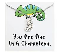 Piccolo camaleonte collana camaleonte gioielli rettile gioielli camaleonte a forma di animale regalo, Grande