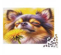 Piccolo Cane Puzzle 1000 Pezzi Carta per Adulti Dente di Leone Gioco di Puzzle 1000 Pezzi Relax Famiglia Decor Regalo 52x38cm/1000pcs