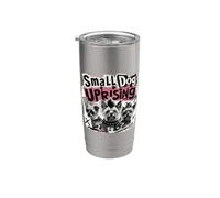 Piccolo cane rivolta divertente Yorkshire Terrier Yorkie Crew Bicchiere termico in acciaio inox doppia parete