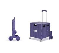 Piccolo carrello della spesa, Carrello a mano compatto con cestino e ruote silenziose, carrello di grande capacità da 65 litri(Purple,8-wheel)
