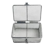 Piccolo Cestino Di Sterilizzazione In Acciaio Inox, Vassoio Medico Chirurgico Con Coperchio, Maglia Da 2mm, Lucidato Elettroliticamente, Per Laboratori, Ospedali, Chirurgia(8x8x5cm)