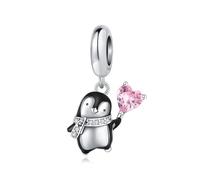 Piccolo Ciondolo Pinguino Fascino, Accessorio Braccialetto Fascino in Argento Sterling 925, Compatibile con Collana Braccialetto Pandora, Regalo per le Donne