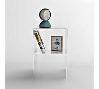 Piccolo comodino 40x20H45 con ripiano in plexiglass trasparente
