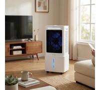 Piccolo condizionatore portatile senza tubo con telecomando, raffreddatore d'aria 3-in-1, 3 velocità, 4 ruote, timer 12h e confezioni di ghiaccio(25L)