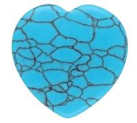 Piccolo cuore in vera pietra naturale, 2 x 2 cm, lucidato e fatto a mano, ideale come amuleto della mano, come regalo di pietra tascabile, decorazione o compagno spirituale (turchese ricostruito)