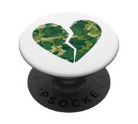 Piccolo cuore spezzato mimetico - Cuore spezzato Camouflage Love PopSockets PopGrip Adesivo
