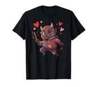 Piccolo Diavolo Pittore con Cuori Colorati Amore Maglietta