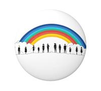Piccolo distintivo rotondo arcobaleno - design in latta resistente con stampa su un solo lato, perfetto per regali personalizzati e decorazione di abbigliamento, Misura unica
