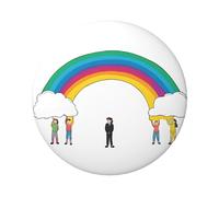Piccolo distintivo rotondo arcobaleno - design in latta resistente con stampa su un solo lato, perfetto per regali personalizzati e decorazione di abbigliamento, Misura unica