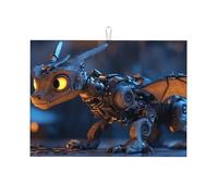 Piccolo drago meccanico grande tappetino scolapiatti in microfibra riutilizzabile lavabile scolapiatti tappetino per accessori da cucina 45,7 x 61 cm