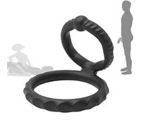 Piccolo e portatile, doppio lockhoop, giocattolo relax in silicone per uomo