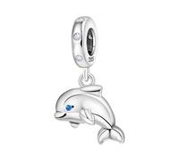 Piccolo Fascino Ciondolo Delfino, Fascino per Braccialetto, Compatibile con Collana Braccialetto Pandora