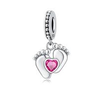Piccolo Fascino Ciondolo Impronta, Accessorio Braccialetto Fascino in Argento Sterling 925, Compatibile con Collana Braccialetto Pandora