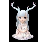 Piccolo Fata Figura Con Corna E Animale Peluche - Elfo Decorazione Fantasy - H