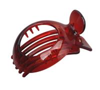 Piccolo fermaglio per capelli sottili, antiscivolo, piatto, forte tenuta, azione a molla, marrone chiaro, accessorio per capelli per tutti i giorni, per donne e ragazze (rosso)