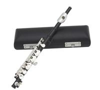 Piccolo Flauto C Mezza Misura 16 Chiavi Placcate Argento Cupronichel Con Custodia Imbottita Bastone Cacciavite