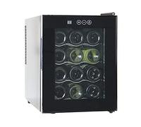Piccolo frigorifero per vino domestico, 33 l/12 bottiglie, 12-18 ℃, illuminazione a LED, protezione UV, indipendente, da banco, silenzioso, basso consumo energetico, con serratura, touch screen