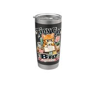 Piccolo gatto grande programma frase ironica retro Bicchiere termico in acciaio inox doppia parete