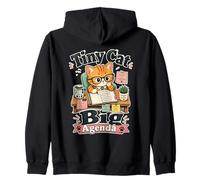Piccolo Gatto Grande Programma Frase Ironica Retro Felpa con Cappuccio