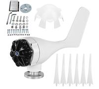 Piccolo generatore eolico Alimentatore a 6 pale Kit turbine eoliche eolico portatile da 300 W per cabine di barche Case mobili Pale in fibra di nylon Lunghezza 21,7 pollici (12V)