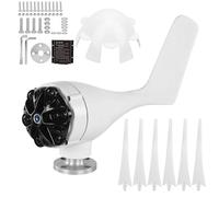 Piccolo generatore eolico Alimentatore a 6 pale Kit turbine eoliche eolico portatile da 300 W per cabine di barche Case mobili Pale in fibra di nylon Lunghezza 21,7 pollici (48 V)
