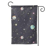 Piccolo Giardino Bandiera Galaxy.. Stampa Doppio Lato Verticale Benvenuto Yard Bandiera 12.5x18 Pollici Decorazione Esterna