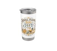 Piccolo gregge Big Joy Backyard Chicken Farm Amante Bicchiere termico in acciaio inox doppia parete