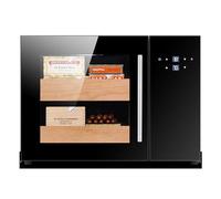 Piccolo Humidor, Humidor Raffredda Sigari Elettrico for 100 Conteggi, Armadietto Elettronico con Controllo del Raffreddamento, Regalo for Uomini, Ripiani for Cassetti in Legno di Cedro Spagnolo, Displ