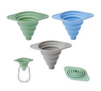 Piccolo imbuto per bottiglia d'acqua 3 pezzi Imbuto pieghevole in silicone resistente al calore con foro per appendere per riempire bottiglie Cucina Piccolo per bottiglia d'acqua Imbuti pe