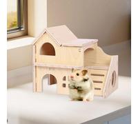 Piccolo labirinto per criceti, casetta in legno, buche di osservazione, due