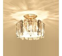 Piccolo lampadario di Cristallo plafoniere da Incasso a soffitto Industriale Rotonda dimmerabile LED plafoniera Trasparente Grigio Fumo lampade da corridoio per Cucina Sala da Pranzo Ingresso Foyer