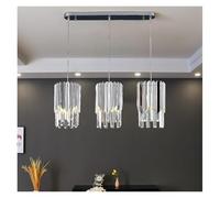Piccolo lampadario Moderno a LED in Cristallo k9 Rotondo Oro per Soggiorno Cucina Sala da Pranzo Camera da Letto Comodino Illuminazione Interna di Lusso,(Silver,3heads Long)