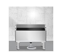 Piccolo lavello ad angolo R a doppio strato per la casa, design monopezzo con angoli arrotondati per la sicurezza, finitura argentata, salvaspazio, 450 x 410 x 600 mm, ideale per cucine moderne
