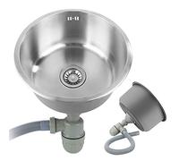 Piccolo lavello da cucina, ciotola singola lavello in acciaio inossidabile, lavello da cucina in acciaio inossidabile, 1 vassoio in acciaio inox con raccordi di scarico (41 x 41 x 20 cm)