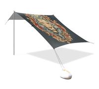 Piccolo leone bordeaux spiaggia Cabana tenda UPF50+ leggero grande riparo solare portatile con pala di sabbia per viaggi in famiglia