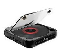 Piccolo Lettore CD, Lettore CD Portatile Con Schermo LED E Pulsanti Semplici, Supporta Bluetooth 5.0 WAV WMV MP3, Batteria Ricaricabile 2000mAh, Lettore Musicale Per Viaggio Casa Auto black