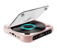 Piccolo Lettore CD, Lettore CD Portatile Con Schermo LED E Pulsanti Semplici, Supporta Bluetooth 5.0 WAV WMV MP3, Batteria Ricaricabile 2000mAh, Lettore Musicale Per Viaggio Casa Auto pink