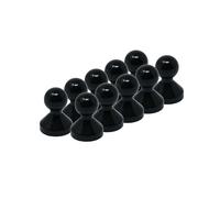 Piccolo Magnete A Perno A Spinta Acrilica Nera Per Frigorifero, Lavagna, Tabellone, Archiviazione - 11mm Dia x 17mm Di Altezza - Pacchetto Di 10