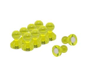 Piccolo Magnete Del Perno A Spinta Acrilico Giallo Per Frigorifero, Lavagna, Tabellone, Archiviazione - 11mm Dia x 17mm Di Altezza - Confezione Di 100