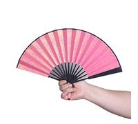Piccolo mini ventaglio pieghevole da 5-6 pollici in stile antico, abbinabile all'Hanfu for scattare foto, ventagli di seta multifunzionali.(Pink,M*2)