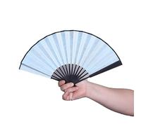 Piccolo mini ventaglio pieghevole da 5-6 pollici in stile antico, abbinabile all'Hanfu for scattare foto, ventagli di seta multifunzionali.(Blue,M*2)