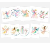 Piccolo miracolo dell'anima, nome personalizzabile, 10 biglietti di affermazione per bambini, formato DIN A6, con motivi angelici e messaggi mutmache, biglietti per la consapevolezza per ragazze e