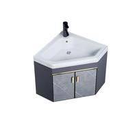 Piccolo mobile da bagno con lavandino, mobiletto sospeso con rubinetto e scarico per piccoli spazi, design moderno, dimensioni compatte (43 cm)