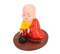 Piccolo Monaco Statua Buddha Solare, Annuncio, Bussare, Plastica Rossa, 120g