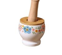 Piccolo mortaio e pestello lucidato, Set di pestello for aglio in ceramica ad alta temperatura, pestello manuale for cucina, macina for erbe, uso domestico, set di macinazione in legno, macina for spe