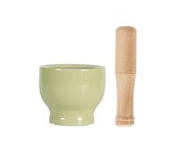 Piccolo mortaio e pestello lucidato, Set Home Ceramic Garlic Pounding Bowl Utensili da cucina Pratico barattolo for pestare Barattolo for macinare spezie Macina spezie Macina erbe(Green)