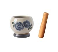 Piccolo mortaio e pestello lucidato, Set Set Macina Erbe Multifunzionale Condimento Masher Ceramica Manuale Ciotola Spezie Macina Spezie Erbe Macina(Blue)