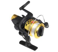 Piccolo Mulinello da Pesca in Alluminio Oro per Mare e Barca | Struttura Interamente in Metallo, Manovella in Metallo Forgiato a Freddo, Capacità Filo Numero Tre Circa Cento Metri
