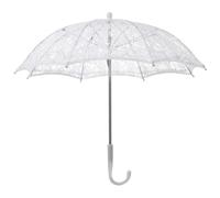 Piccolo Ombrello in Pizzo Bianco Vintage per Sposa | 1 Pezzo, Ferro e Pizzo, per Spettacoli e Scene di Danza, Impugnatura Confortevole